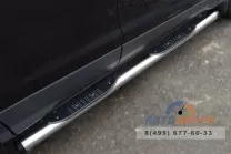 Пороги на Ford Kuga 13, труба d76 мм с накладкой