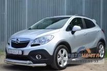 Защита порогов для Opel Mokka 2012, d42 мм с листом Пороги для Opel Mokka из нерж стали