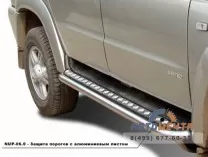 Защита порогов НПС с алюминиевым листом для Патриота 