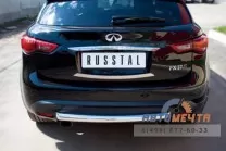 Защита заднего бампера на Infiniti FX37, нерж.