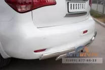 Защита заднего бампера для Infinity QX56 75х42 мм_(75х42) овалы Защита заднего бампера для Infiniti QX56 из нержавейки