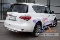 Защита заднего бампера на Infinity QX56 76_76 мм