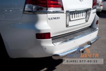 Защита заднего бампера для Lexus LX 570 из нержавейки-3