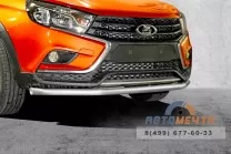 Защита переднего бампера одинарная 51 мм (НПС) LADA Веста SW Cross с 2017 Защита переднего бампера одинарная 51 мм (НПС) LADA Веста SW Cross с 2017