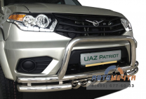 Защита переднего бампера УАЗ Патриот-2015 