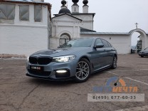 Накладки под пороги (Лезвия, ЧЕРНЫЙ ЛАК) BMW 5-series (G30). Аналог накладок М-порогов (OEM 51192447015 и 51192447016)-14