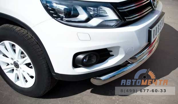 Защита переднего бампера для Volkswagen Tiguan, нерж